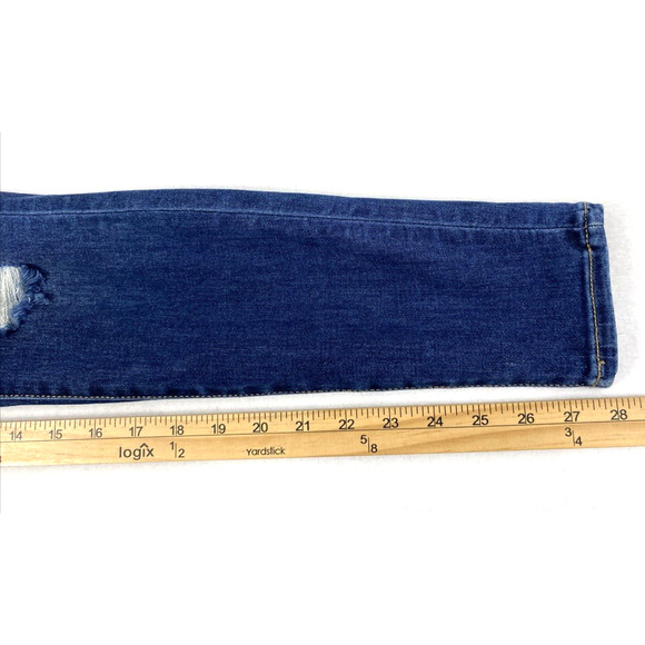 American Eagle Jeans Womens Size 4R Hi Rise‎ Jegging Destroyed Dark Wash Denim - Picture 11 of 13